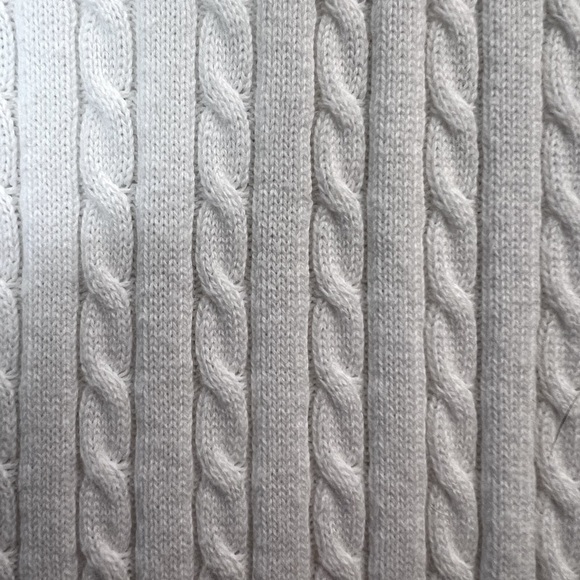 Crystal Kobe White Crewneck Cable Knit 100% Cotton Sweater Size: Large - Picture 3 of 5